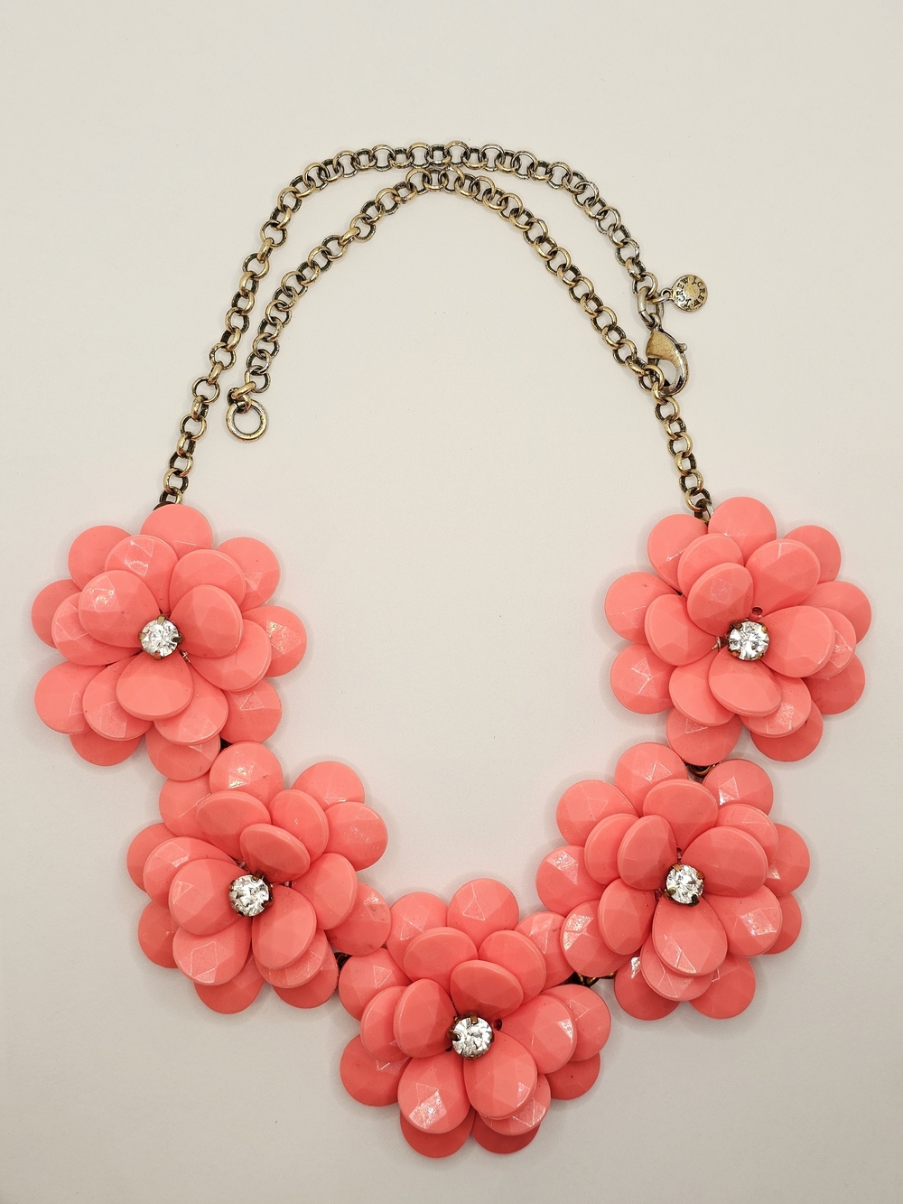 J. Crew Coral Pink Floral Necklace